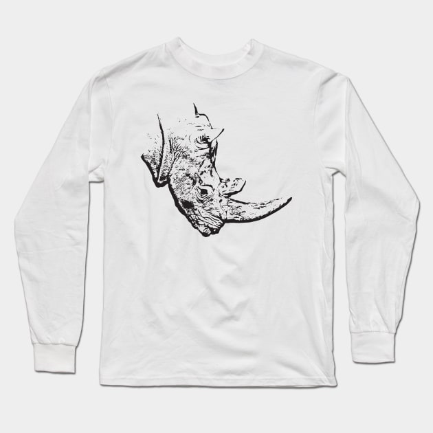 Rhinoceros Long Sleeve T-Shirt by Guardi